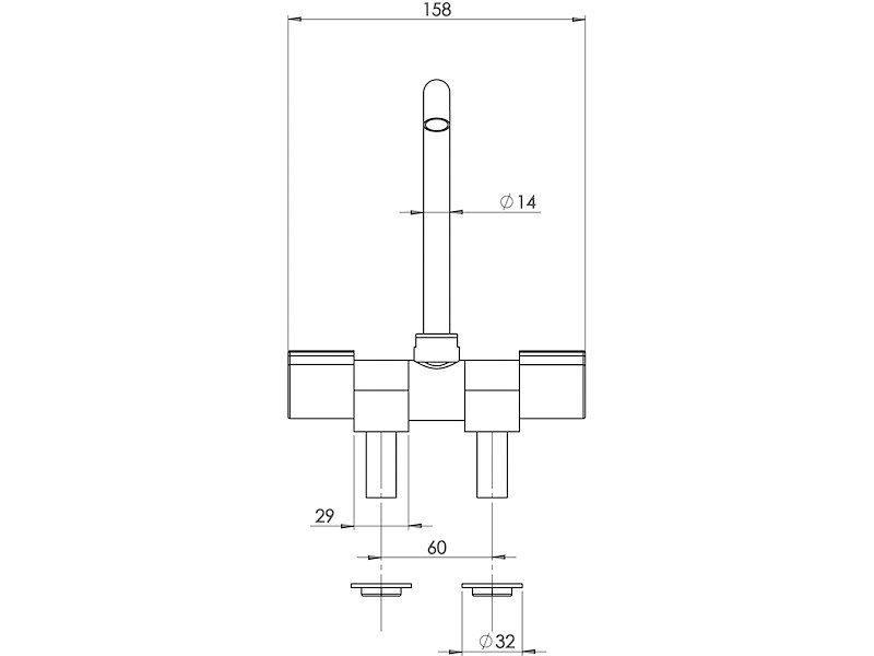 Rubinetto miscelatore Flush acqua calda/fredda