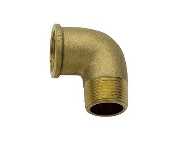 Gomito maschio / femmina in ottone a 90°