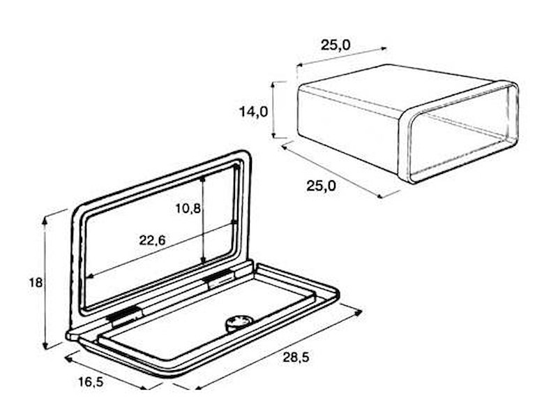 Vano portaoggetti con frontalino bianco