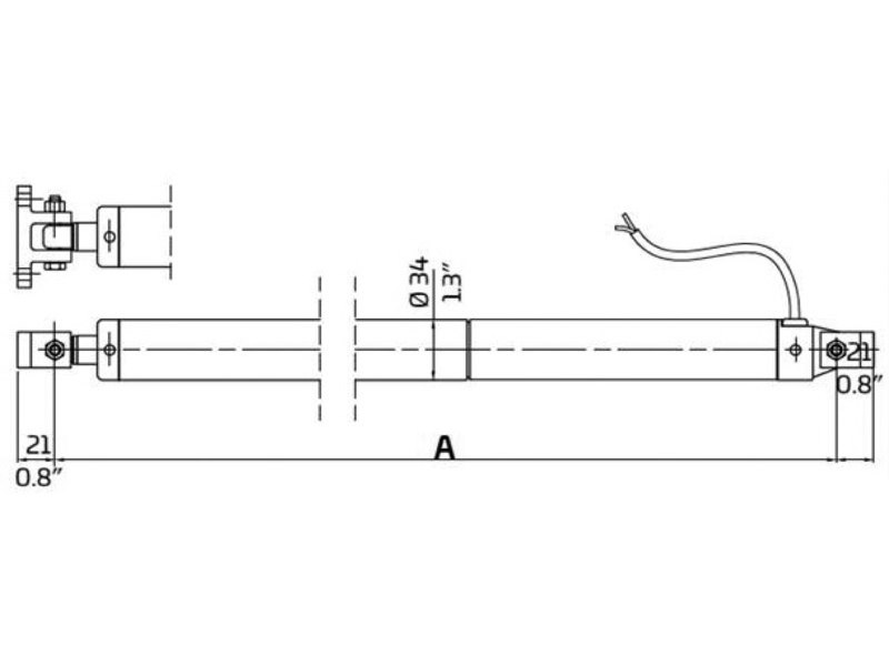 Attuatore elettrico lineare per portelloni e carichi leggeri