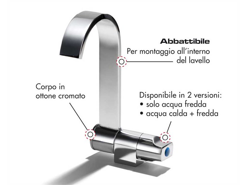 Rubinetto Style a canna abbattibile