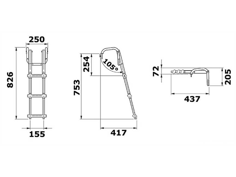 Scaletta telescopica supercompatta 3 gradini