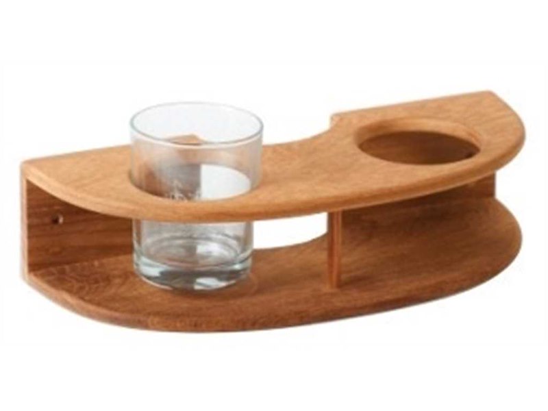 Portabicchiere curvilineo a parete Teak 