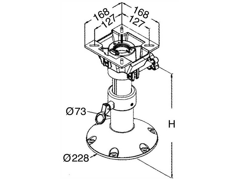 Supporto sedile con testa girevole 