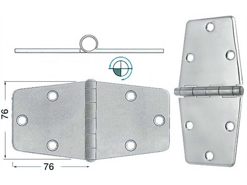 Cerniere acciaio inox Spessore 2 mm