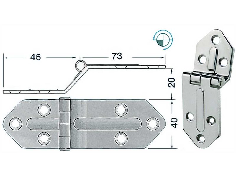Cerniere acciaio inox Spessore 2,5 mm