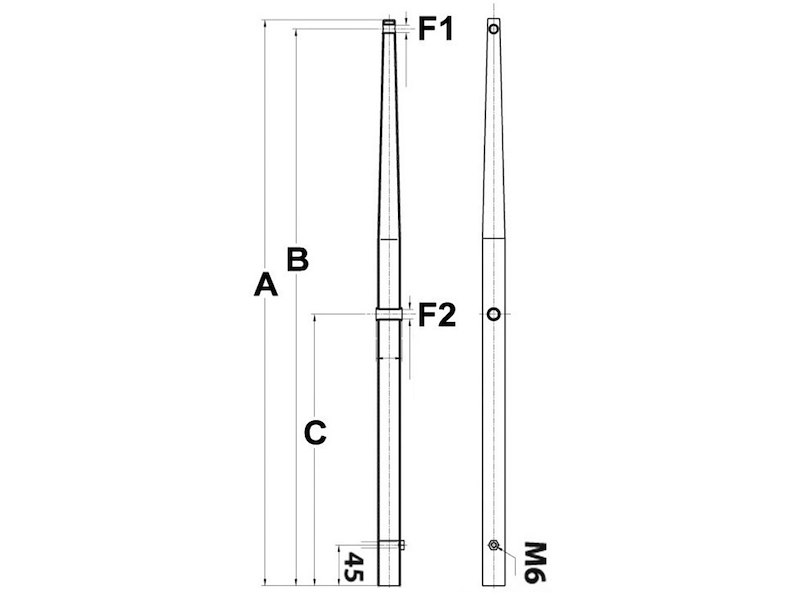 Candeliere per basetta maschio
