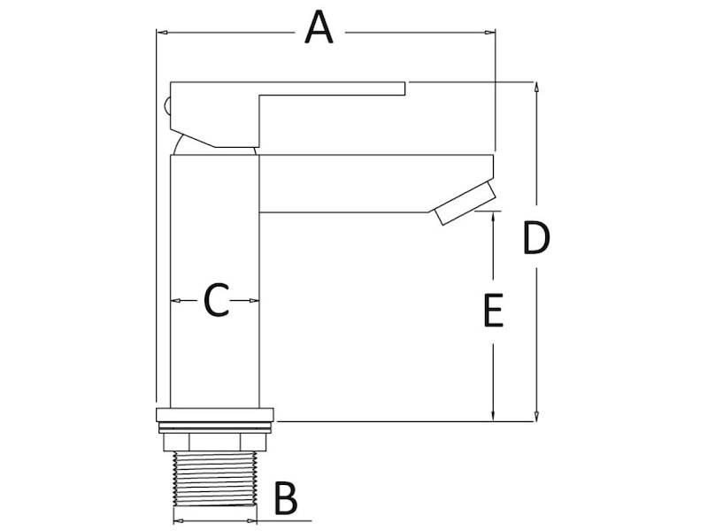 Rubinetto lavello bagno basso Square