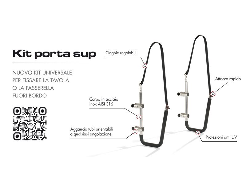 Kit porta SUP o porta passerella in acciaio inox