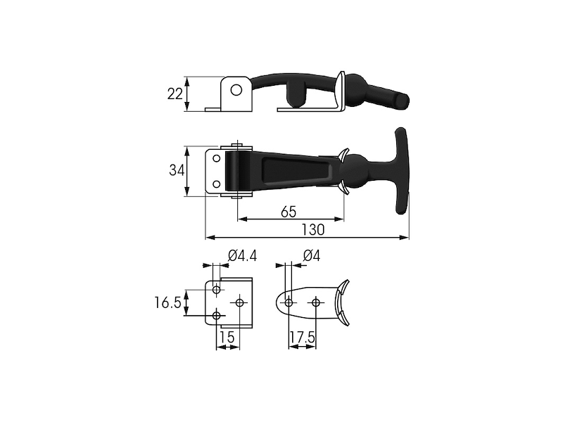 Ferma oblò in acciaio inox e gomma 