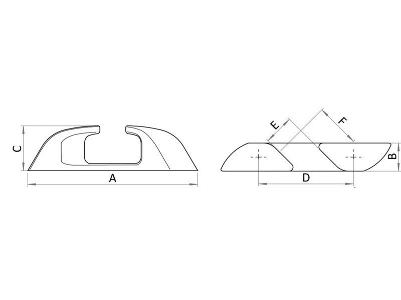 Passacavo angolato in acciaio inox serie Capri