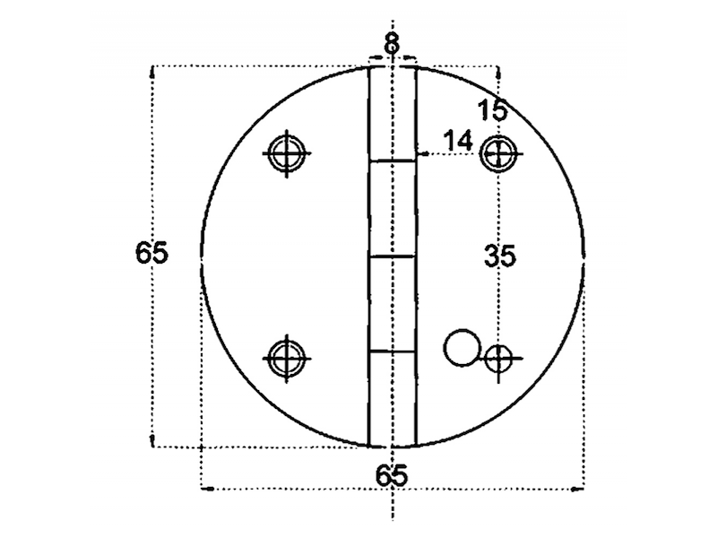 Cerniera acciaio inox Ø 65 mm