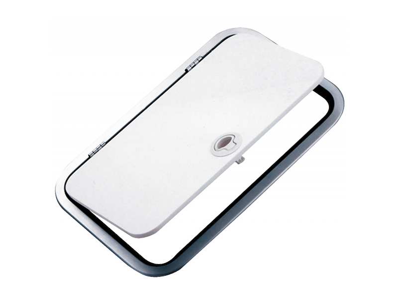 Sportello in profilato di lega leggera e metacrilato