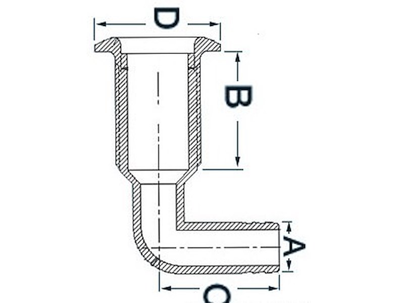 Scarico plastica 90°