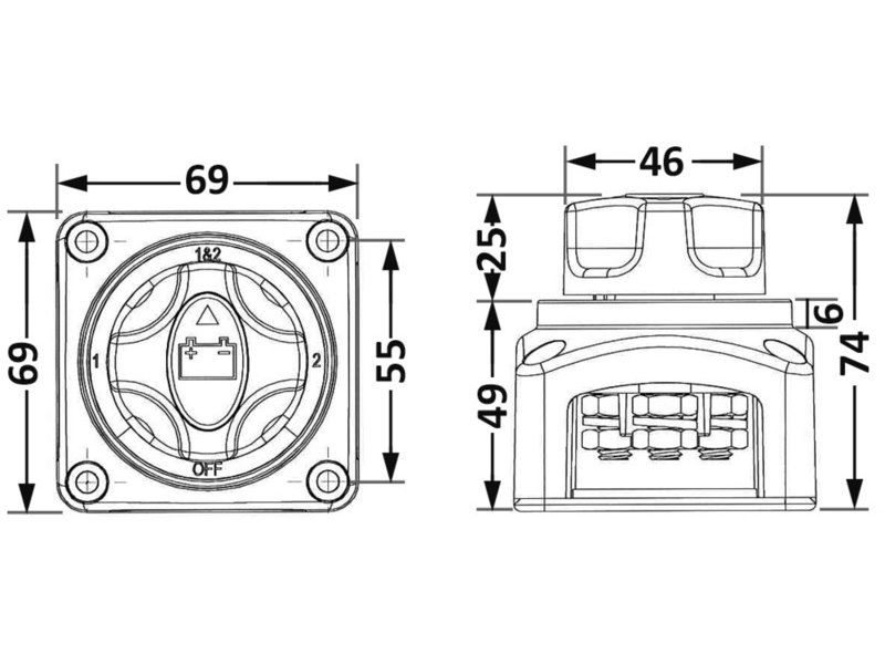 Deviatore scambiabatterie compatto