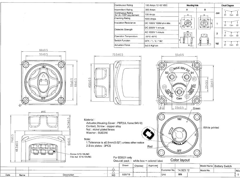 Deviatore scambiabatterie compatto