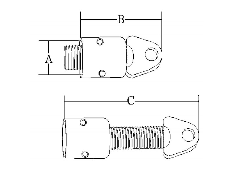 Coppia di Giunti a Cappuccio - Acciaio Inox - Occhio Regolabile