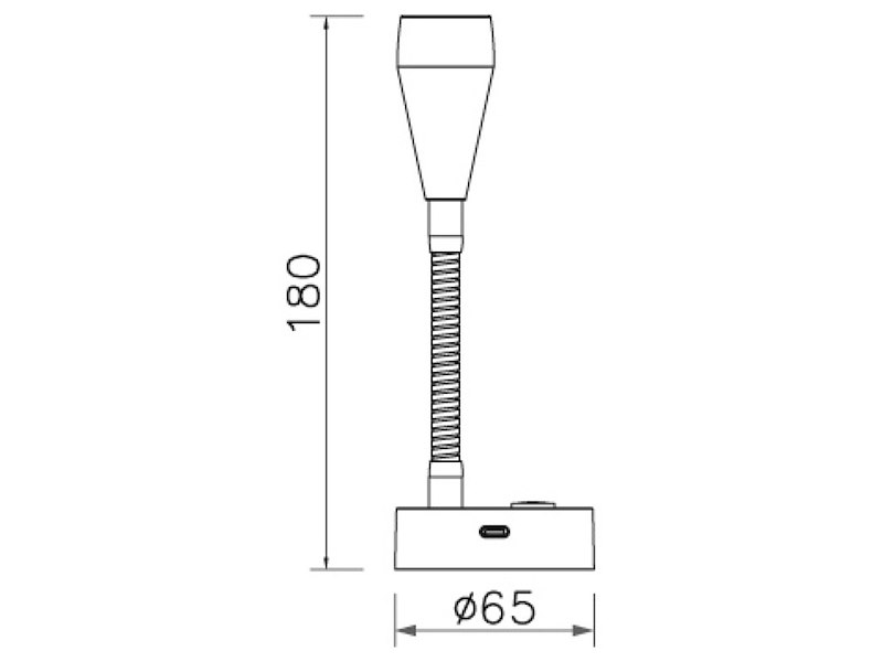 Faretto LED snodato con presa USB-C