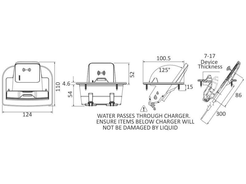 Supporto magnetico da incasso con ricarica wireless Aura - 10 w