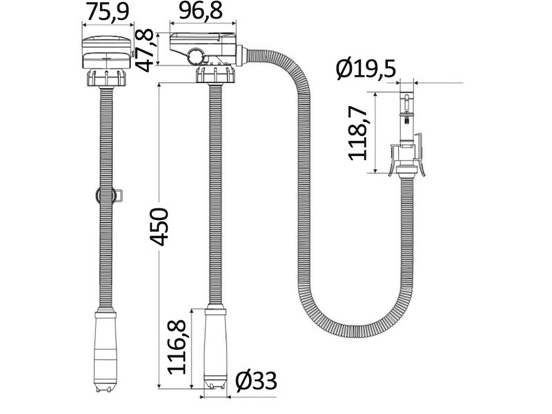 Pompa elettrica portatile a batteria per trasferimento liquidi