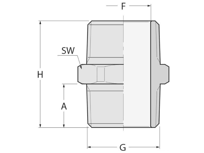 Niples doppio M-M in bronzo GUIDI