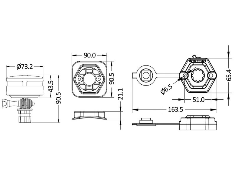 Luce di via 360° a batteria