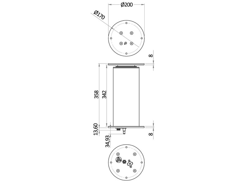 Gamba tavolo Dudge 77 rotonda elettrica in alluminio