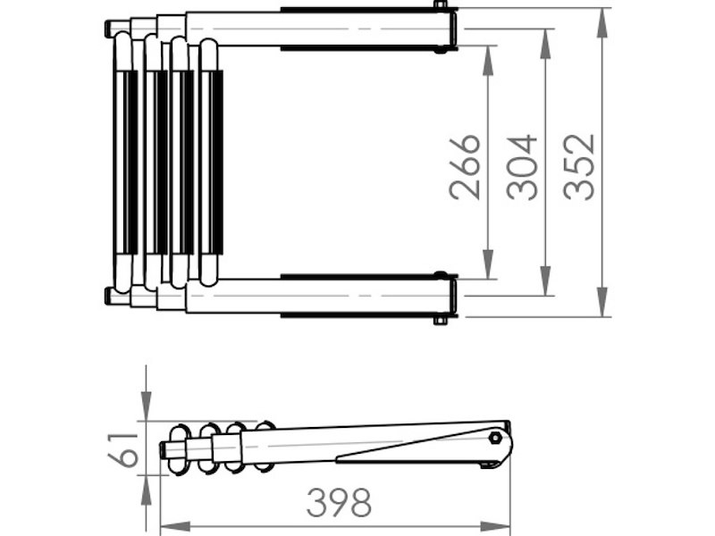 Scaletta Telescopica Slide-Out - 4 Gradini Sovraplancetta