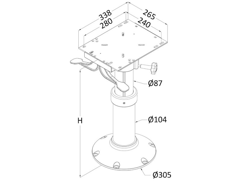 Base per scocche sedile