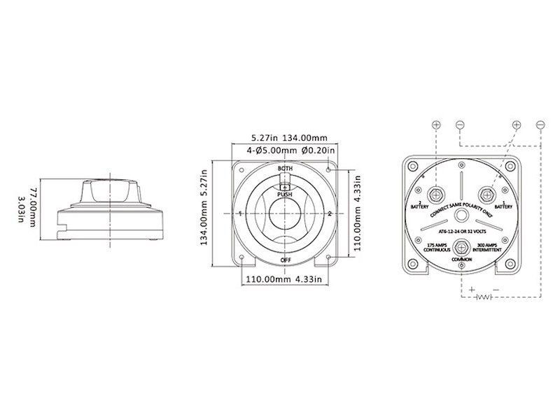 Deviatore batterie barca SEAFLO