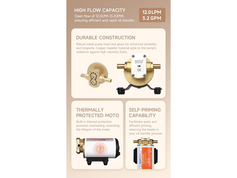 Pompa ad ingranaggi SeaFlo travaso olio gasolio