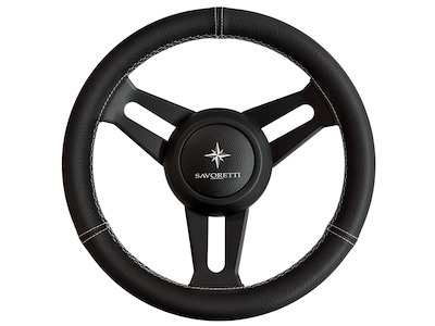 Volante T30PS Ghost - Pelle nera con cuciture a contrasto