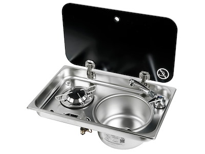 Piani cottura con in acciaio coperchio in vetro