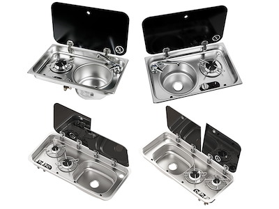 Piani cottura con in acciaio coperchio in vetro