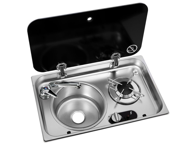 Piani cottura con in acciaio coperchio in vetro