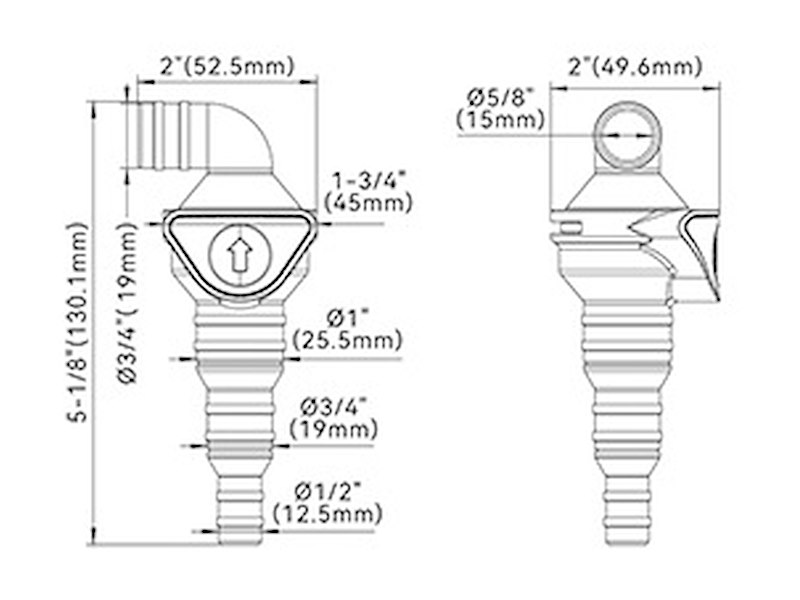 Valvola non ritorno Seaflo a gomito