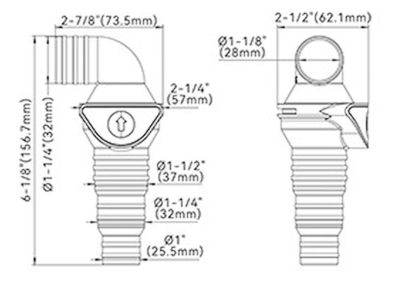 Valvola non ritorno Seaflo a gomito