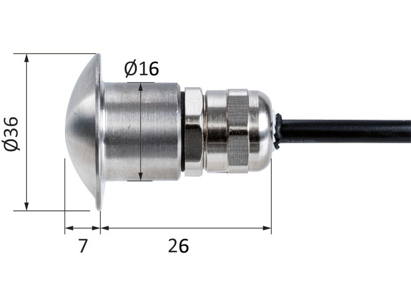 Luce di cortesia LED ultracompatta – look minimalista - verso il basso