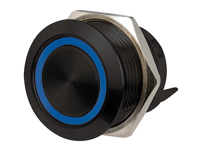 Interruttori Flat neri in acciaio inox 12/24V Led rbw