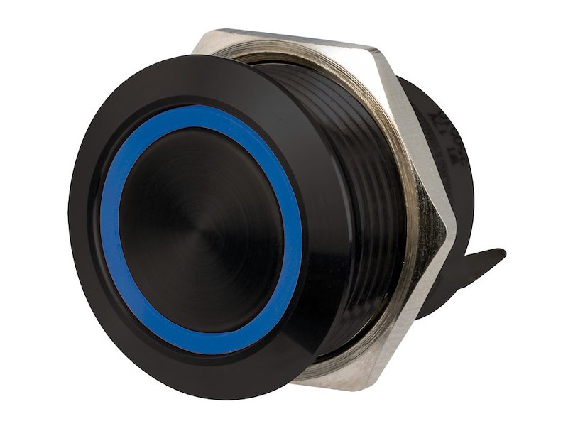 Interruttori Flat neri in acciaio inox 12/24V Led rbw