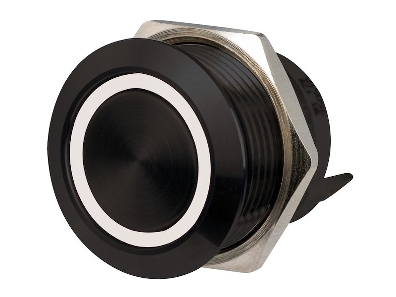 Interruttori Flat neri in acciaio inox 12/24V Led rbw