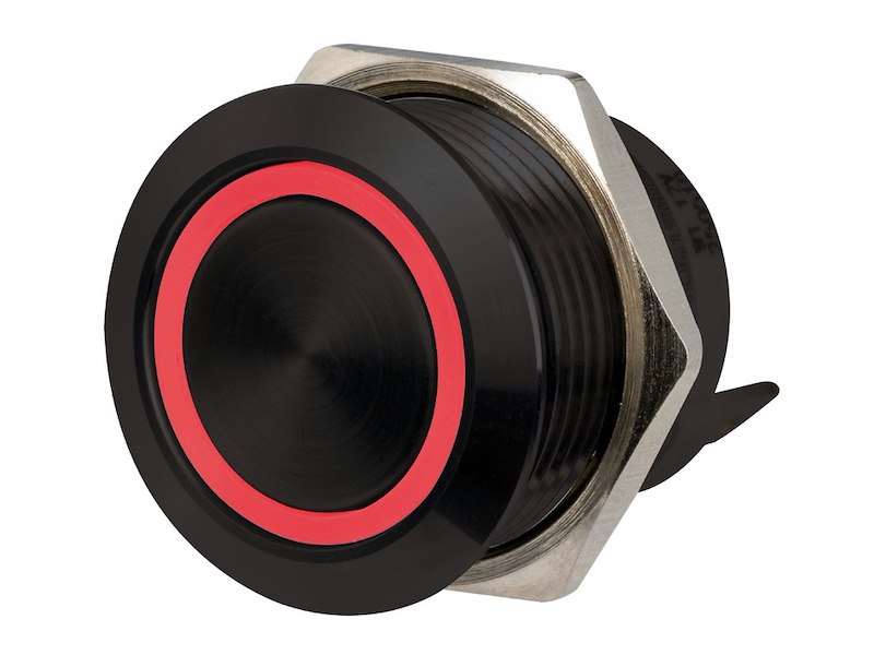 Interruttori Flat neri in acciaio inox 12/24V Led rbw