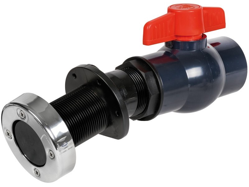 Sistema di scarico a mare / svuotamento pozzetti per specchi di poppa Waterfall