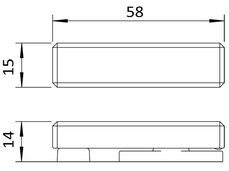 Fermaporte girevole 58 x 15 mm