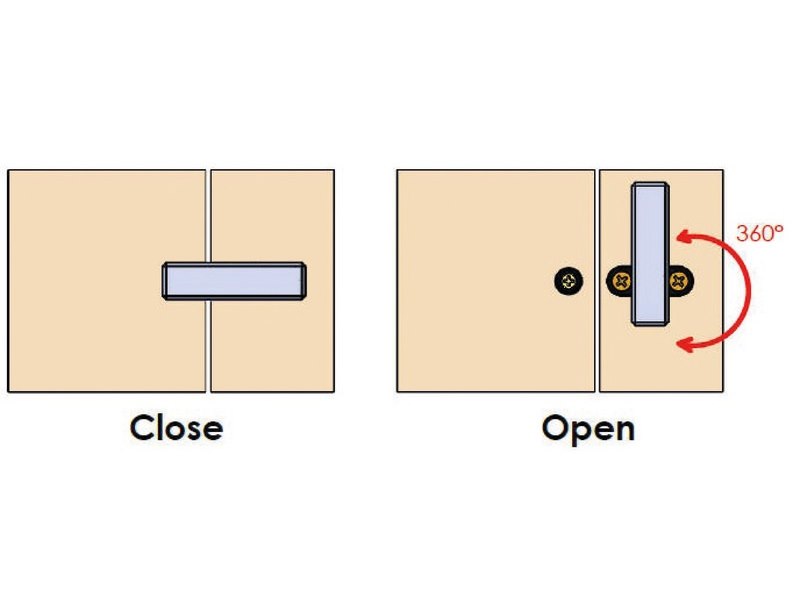 Fermaporte girevole 58 x 15 mm