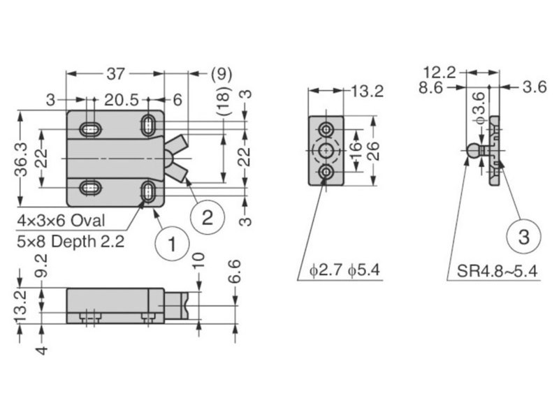 Scrocco a contatto non magnetico SUGATSUNE