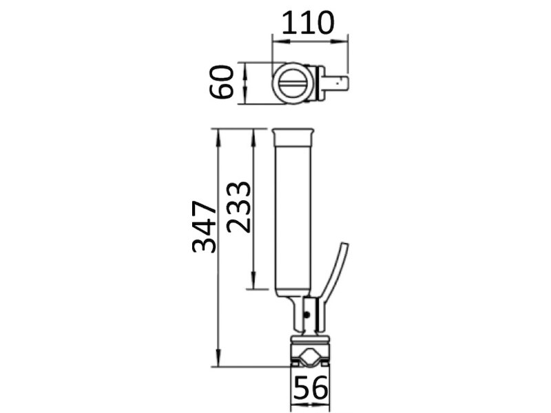Portacanne orientabile in acciaio inox 316
