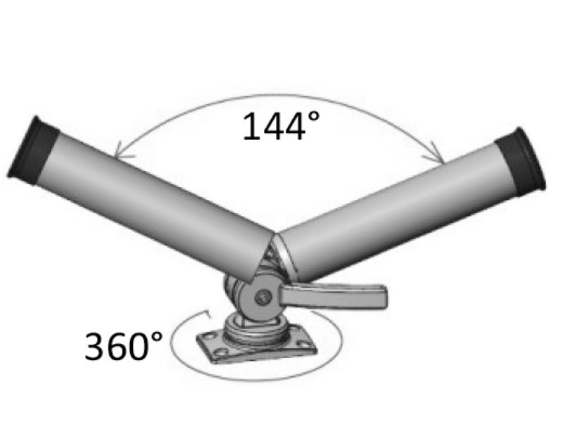 Portacanne orientabile in acciaio inox 316