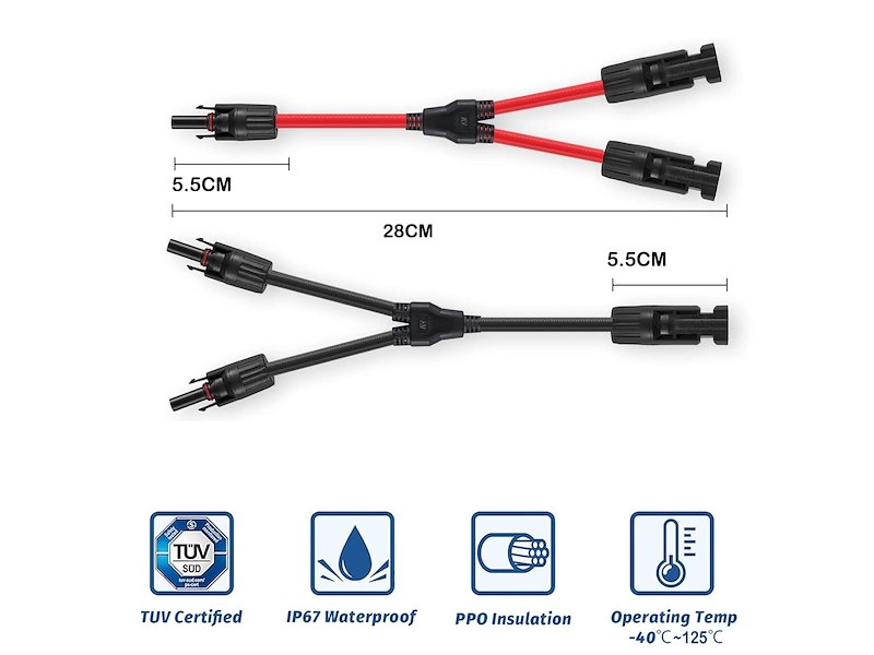 Sdoppiatore per pannelli solari - Coppia connettori ad Y