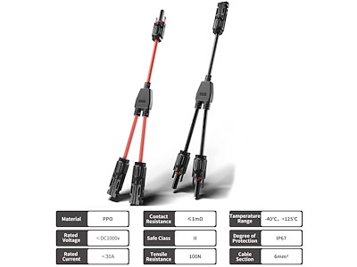 Sdoppiatore per pannelli solari - Coppia connettori ad Y